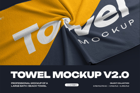 6 Mockup of a Large Bath / Beach Towel v2