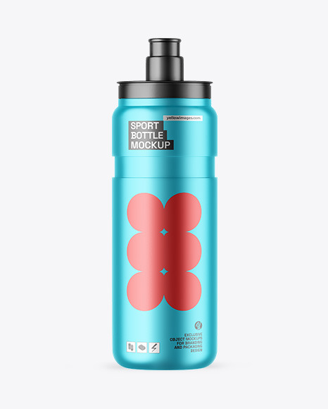 Matte Metallic Sport Bottle Mockup