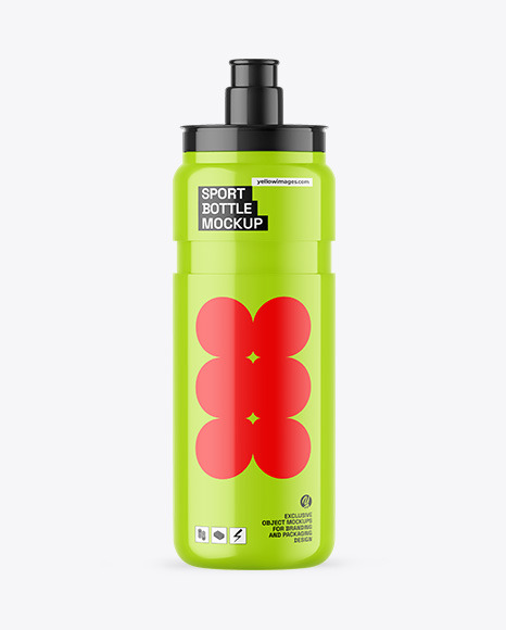 Glossy Sport Bottle Mockup