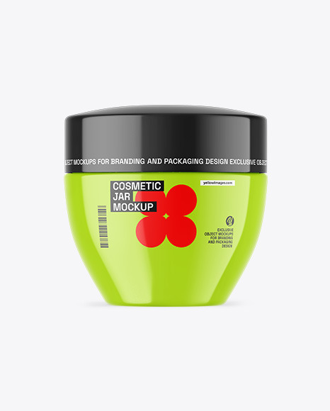 Glossy Cosmetic Jar Mockup