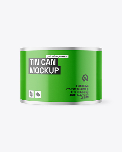 Glossy Tin Can Mockup