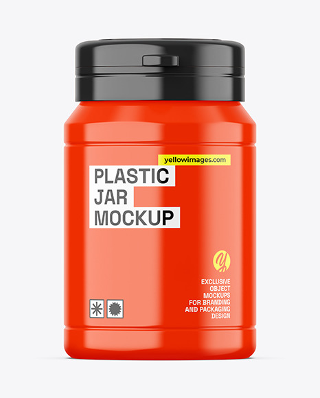 Glossy Plastic Jar Mockup