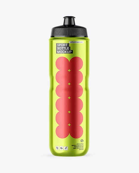 Metallic Sport Bottle Mockup