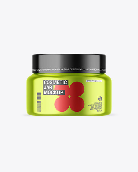 Metallic Cosmetic Jar Mockup