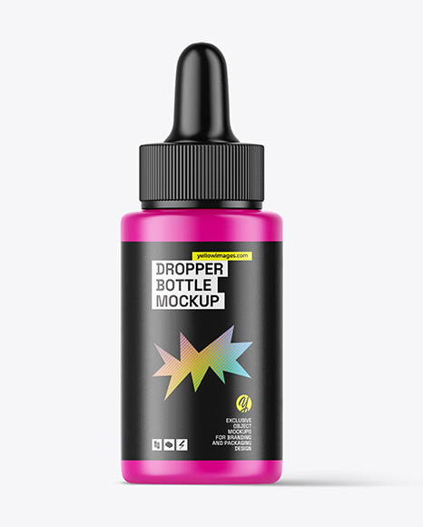 Matte Dropper Bottle Mockup