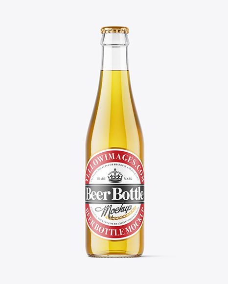 Clear Glass Beer Bottle Mockup