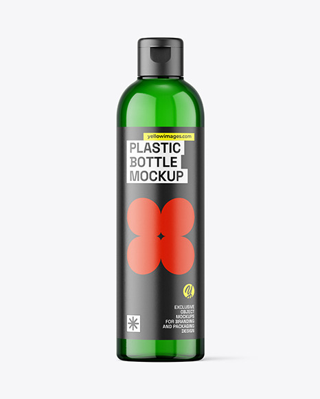 Green Plastic Bottle Mockup