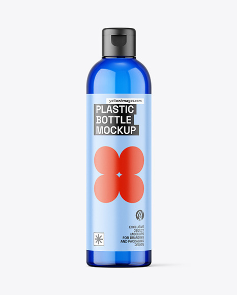 Blue Plastic Bottle Mockup