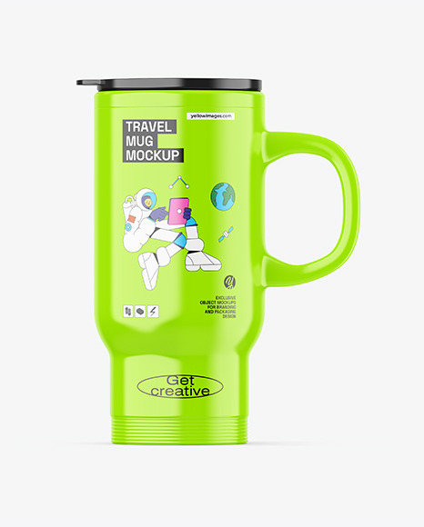 Glossy Travel Mug Mockup