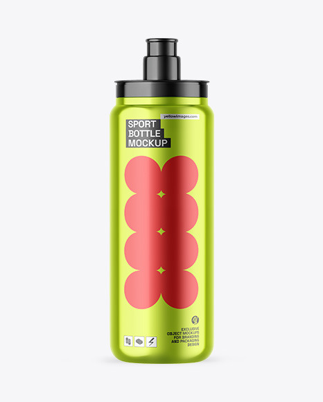 Metallic Sport Bottle Mockup