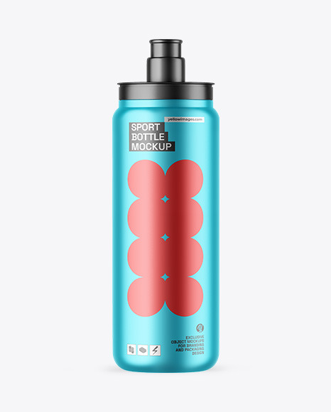 Matte Metallic Sport Bottle Mockup