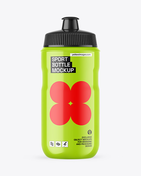 Glossy Sport Bottle Mockup