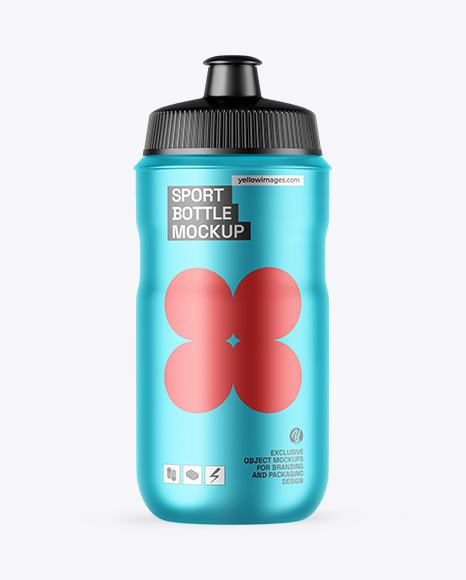Matte Metallic Sport Bottle Mockup