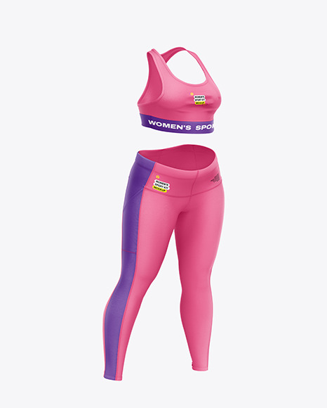Women&#039;s Plus Size Fitness Kit Mockup – Half Side View