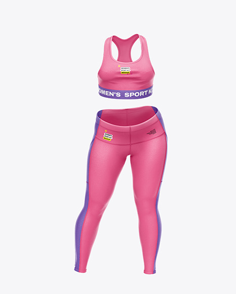 Women&#039;s Plus Size Fitness Kit Mockup – Front View