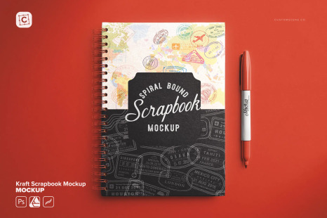 Kraft Scrapbook Mockup