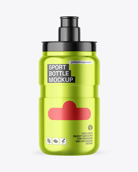 Metallic Sport Bottle Mockup