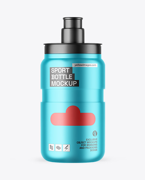 Matte Metallic Sport Bottle Mockup