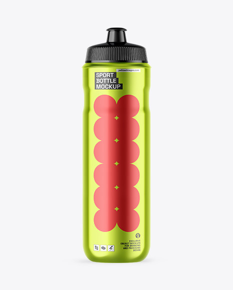 Metallic Sport Bottle Mockup