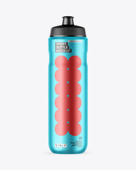 Matte Metallic Sport Bottle Mockup