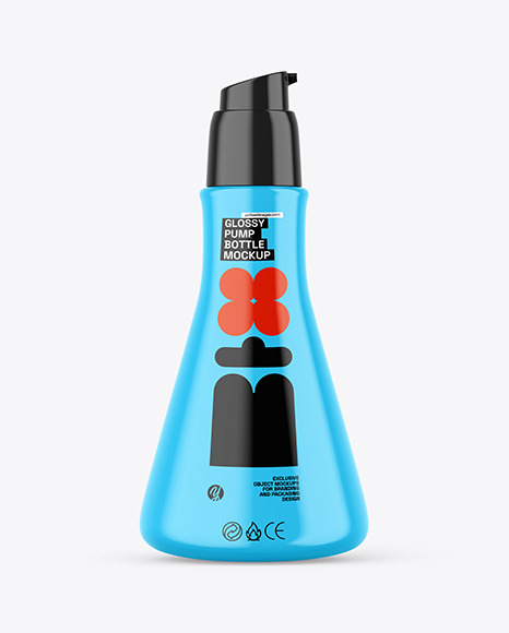 Glossy Pump Bottle Mockup