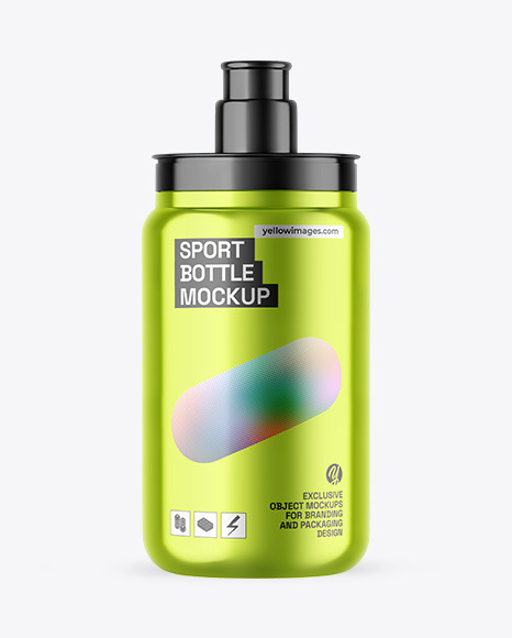 Metallic Sport Bottle Mockup