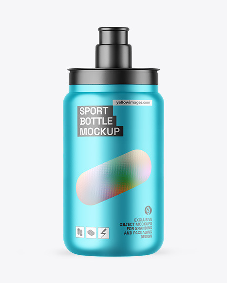 Matte Metallic Sport Bottle Mockup