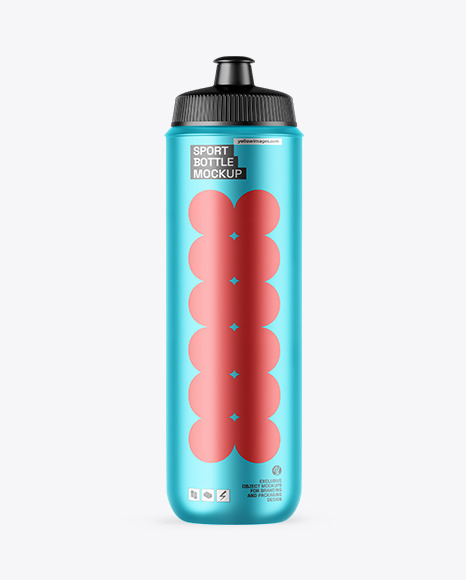 Matte Metallic Sport Bottle Mockup