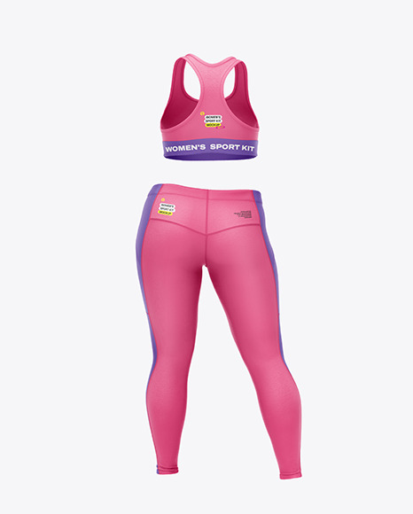 Women&#039;s Plus Size Fitness Kit Mockup – Back View