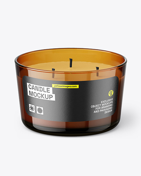 Amber Glass Candle Mockup