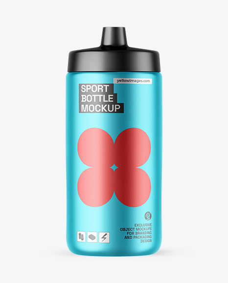 Matte Metallic Sport Bottle Mockup