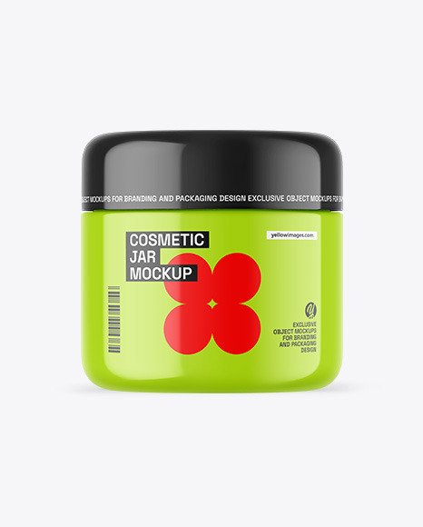Glossy Cosmetic Jar Mockup