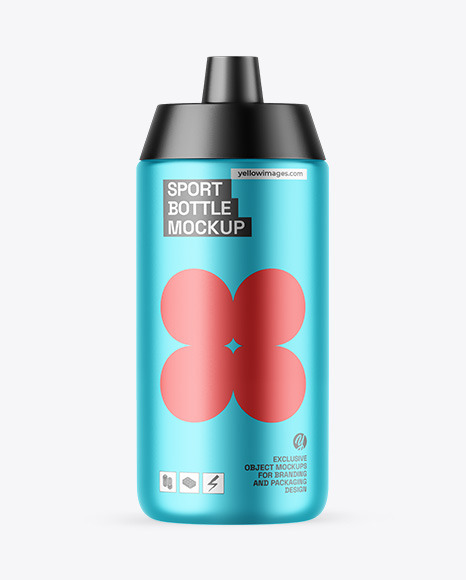 Matte Metallic Sport Bottle Mockup