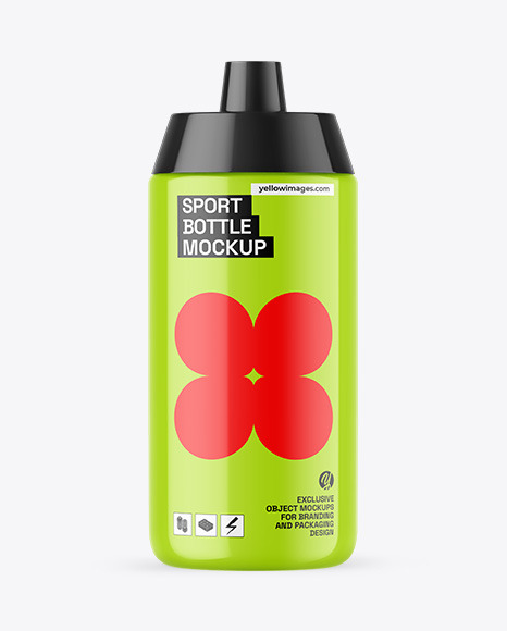 Glossy Sport Bottle Mockup