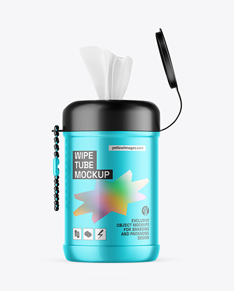 Matte Metallic Tube with Wipes Mockup