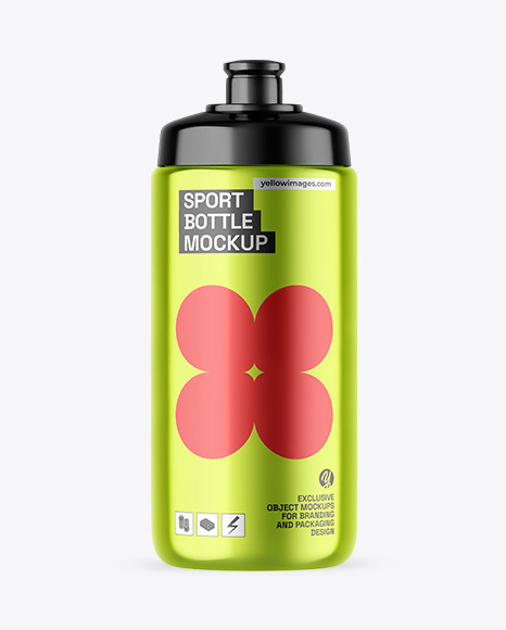 Metallic Sport Bottle Mockup