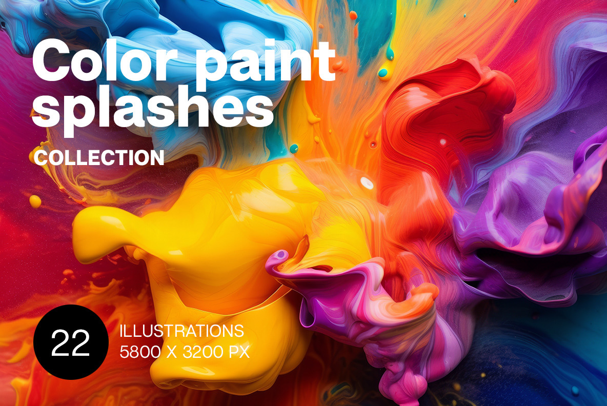 Color paint splash on Yellow Images Creative Store