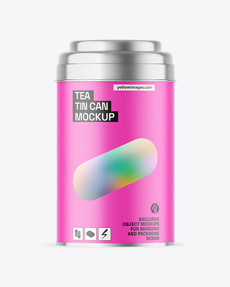 Matte Tea Tin Can Mockup