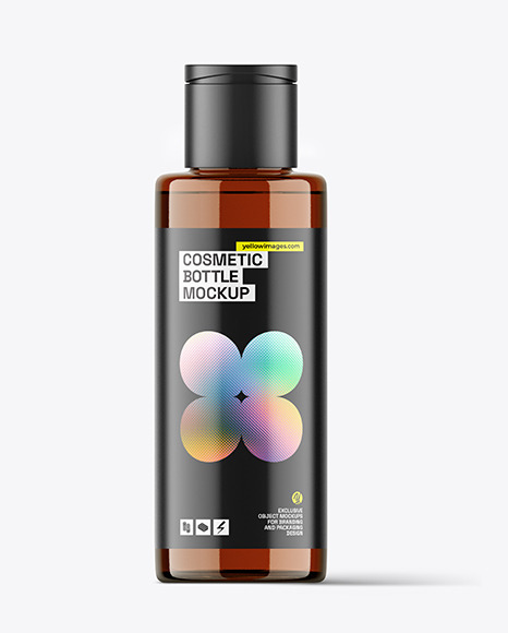 Amber Cosmetic Bottle Mockup