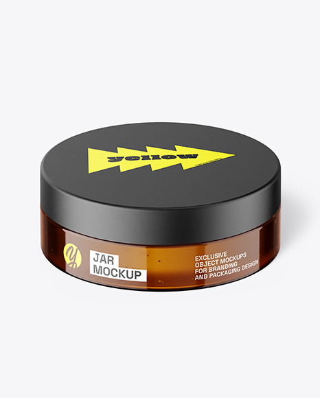 Amber Glass Jar Mockup