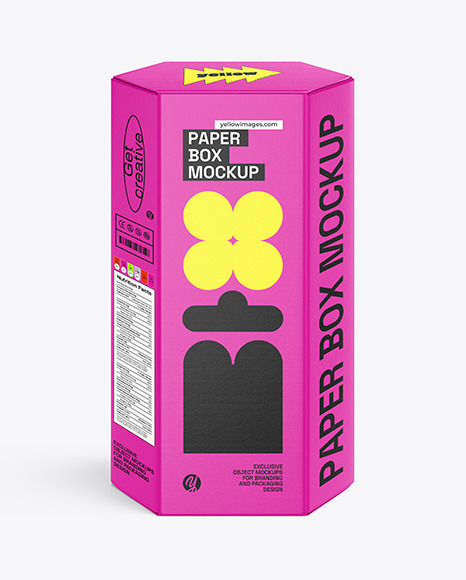 Hexagonal Paper Box Mockup