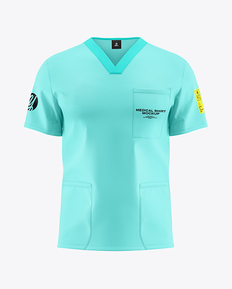 Men&#039;s Medical Shirt Mockup - Front View