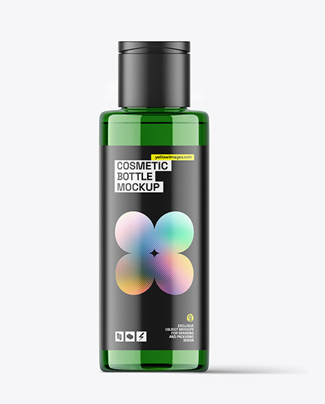 Green Cosmetic Bottle Mockup