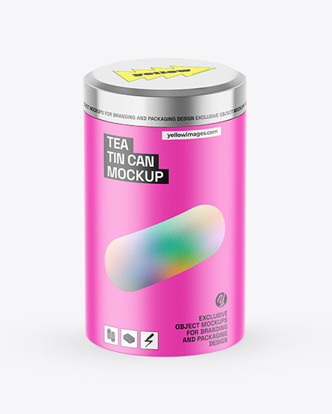 Matte Tea Tin Can Mockup