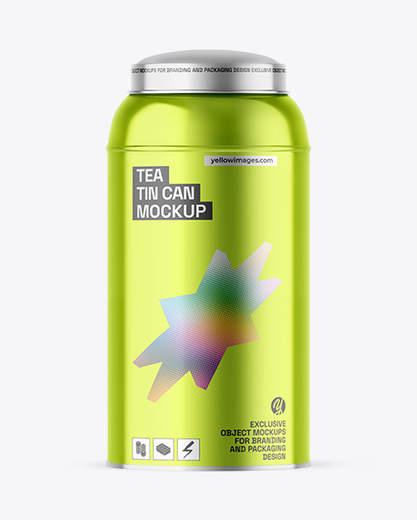 Metallic Tea Tin Can Mockup