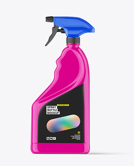 Glossy Spray Bottle Mockup