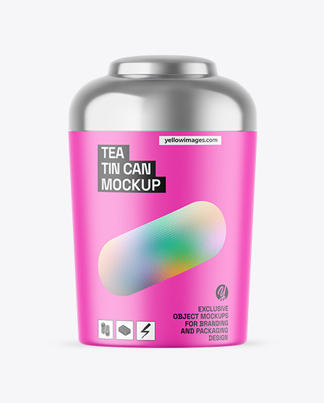 Matte Tea Tin Can Mockup