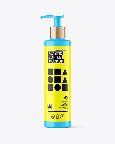 Matte Cosmetic Bottle with Pump Mockup