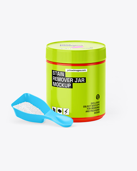 Glossy Plastic Stain Remover Jar Mockup