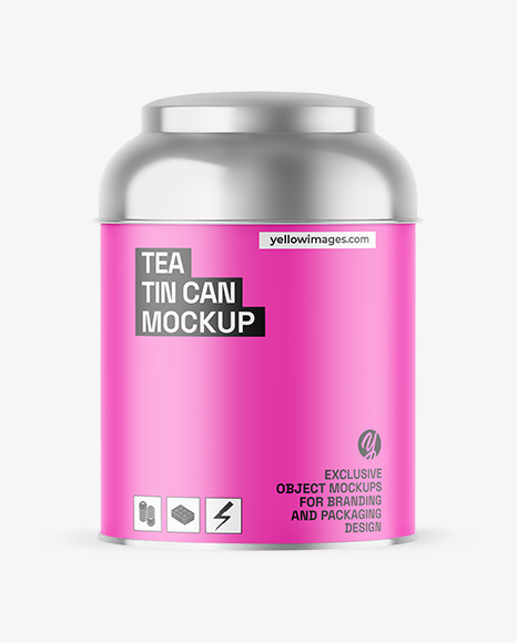 Matte Tea Tin Can Mockup